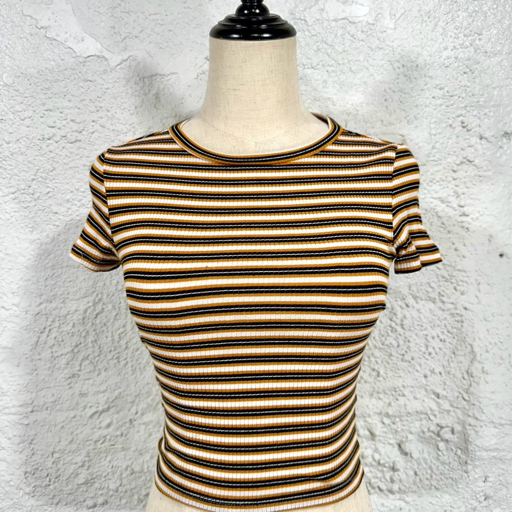 XS Striped Ribbed Baby Tee